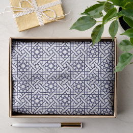 Oriental Blå Vit Marockansk Geometrisk Mönster