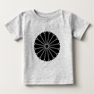 Oriental Black Kiku Chrysanthemum Mon Kamon Art T Shirt