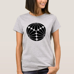 Oriental Black Kiku Chrysanthemum Mon Vector Art T Shirt