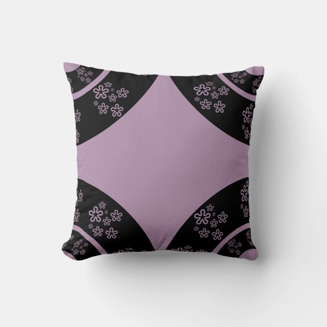 Oriental Black Lavender och Turcoise Two Sided Kudde (Framsida)