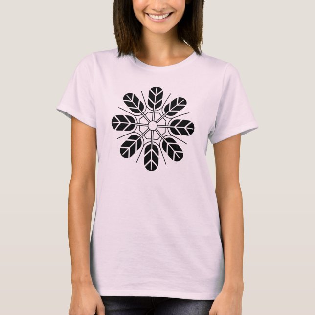 Oriental Black Rosa Japan Inoue Mon Vector Art T Shirt (Framsida)