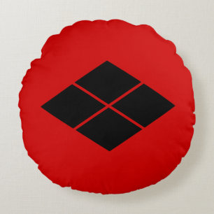 Oriental Black Takeda Japan Mon Vector Art Rund Kudde