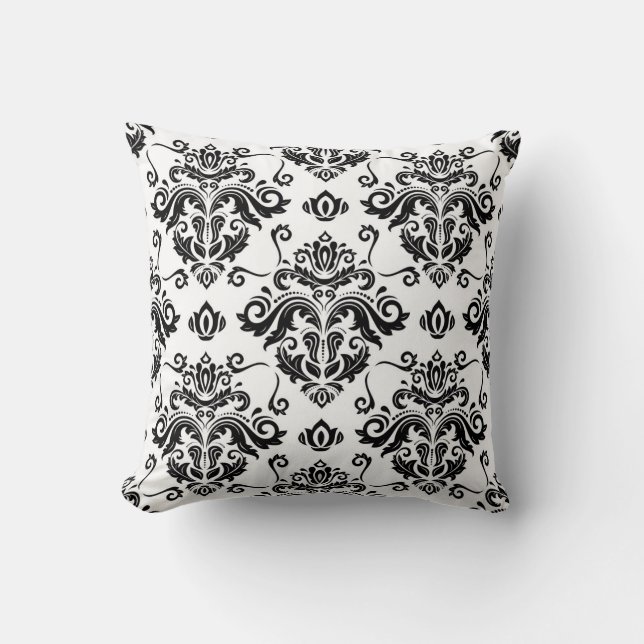 Oriental Black & White: Classic Struktur Kudde (Framsida)