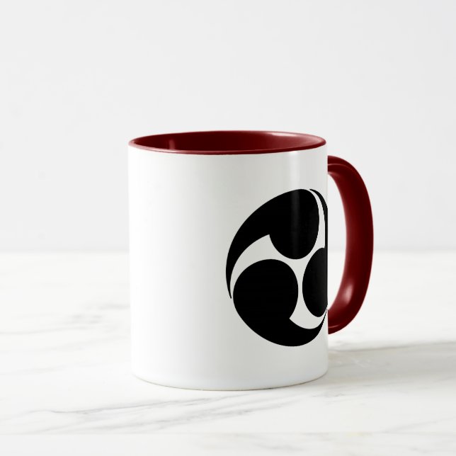 Oriental Black White Kobayakawa Japan Mon Art Mugg (Framsida höger)