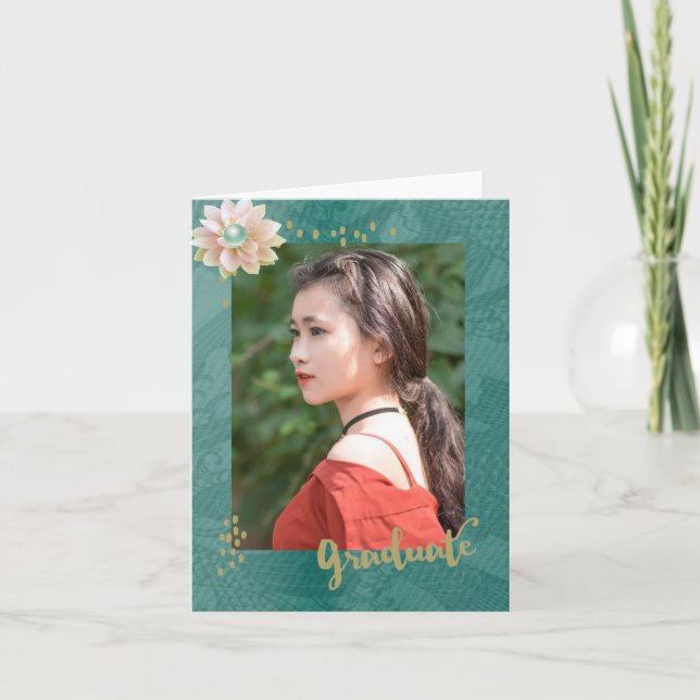 Oriental Blommar Photo Studenten - tackkort (Framsida)