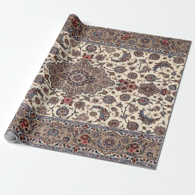Oriental Blommig Persisk Matta Mönster Presentpapper (Utrullad)
