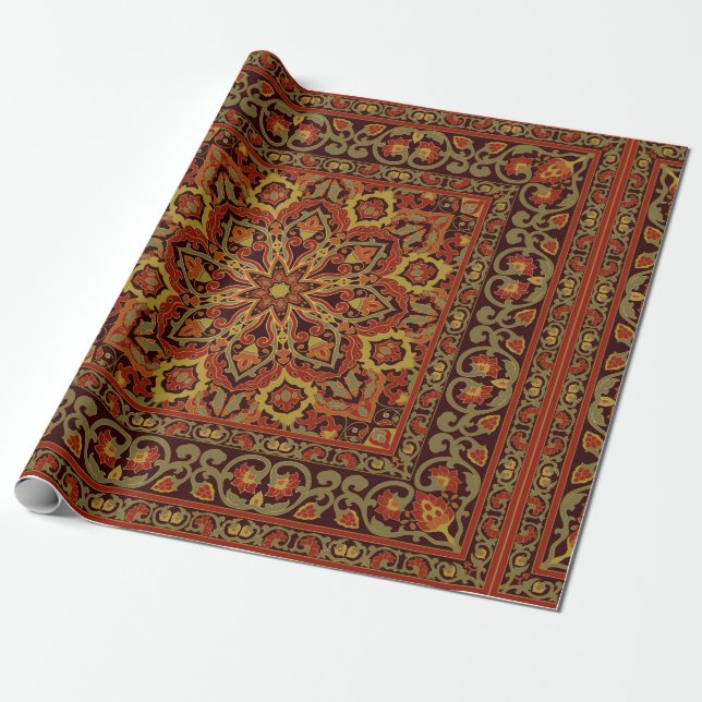 Oriental blommigt är prydnadsföremål för ram. Möns Presentpapper (Utrullad)