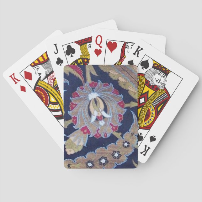 ORIENTAL BLOMMIGT,GRÖNT SVART BLÅDAMASKFLÖDEN CASINOKORT (Baksidan)