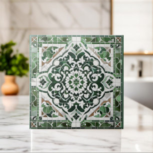 Oriental Blommigt Mosaic Ornament Kakelplatta