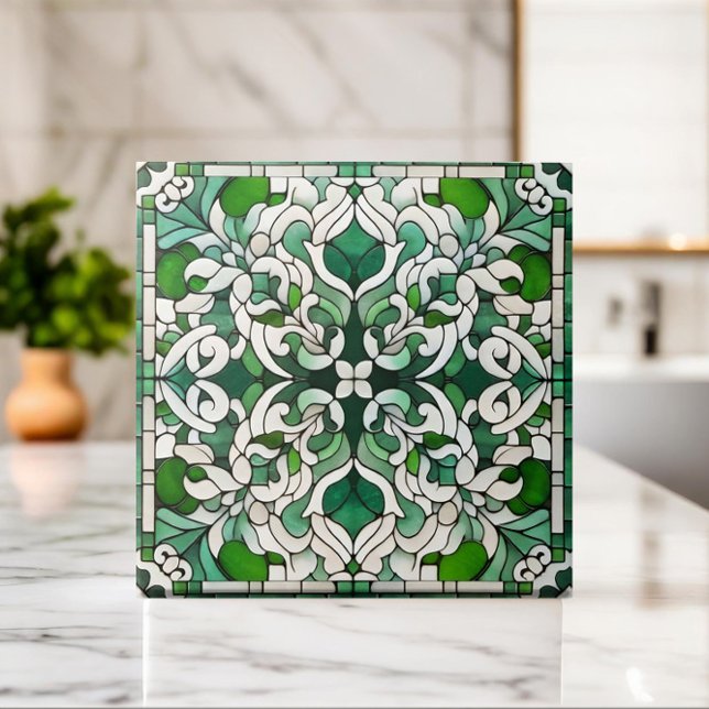 Oriental Blommigt Mosaic Ornament Kakelplatta (Skapare uppladdad)
