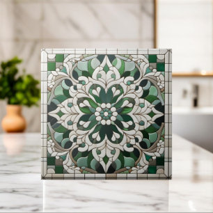 Oriental Blommigt Mosaic Ornament Kakelplatta
