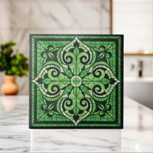 Oriental Blommigt Mosaic Ornament Kakelplatta