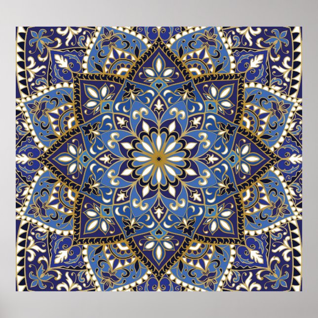 Oriental Blommigt: Vintage Carpet Poster (Framsidan)