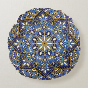Oriental Blommigt: Vintage Carpet Rund Kudde