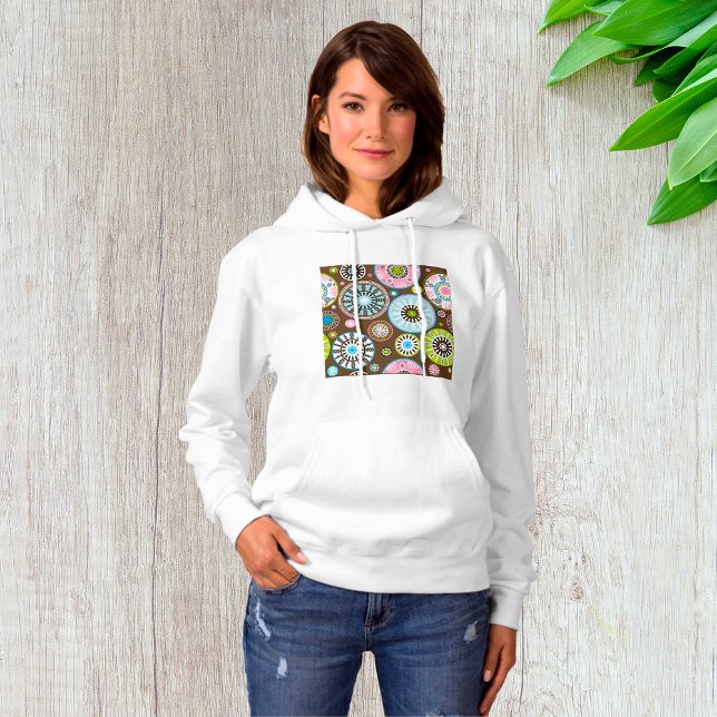 Oriental Blommönster Womens Hoodie T Shirt (Skapare uppladdad)