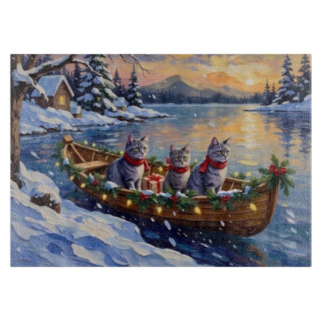 Oriental Blue Cat Christmas Boat Holiday (Framsidan)