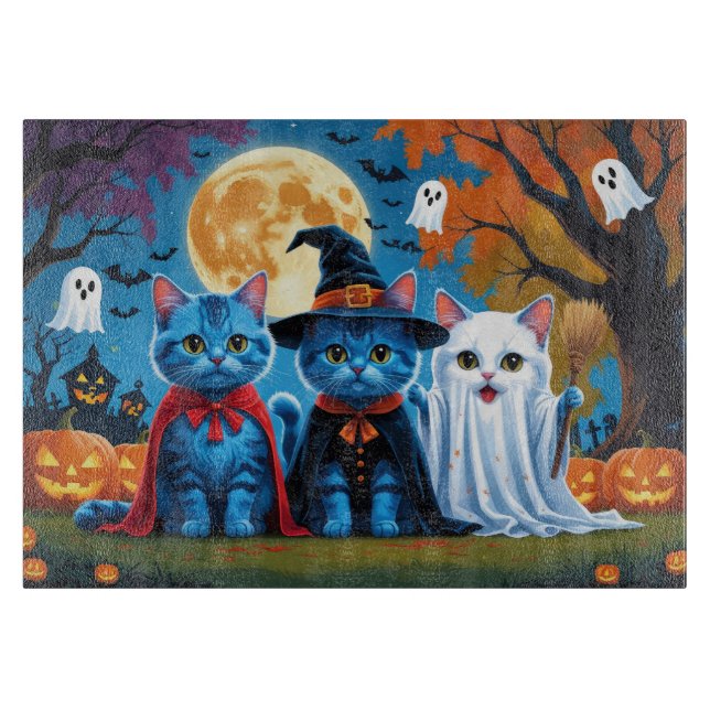 Oriental Blue Cats Pumpkin Halloween Funny (Framsidan)
