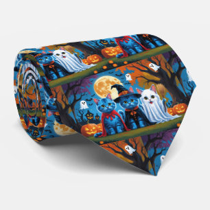 Oriental Blue Cats Pumpkin Halloween Funny Slips