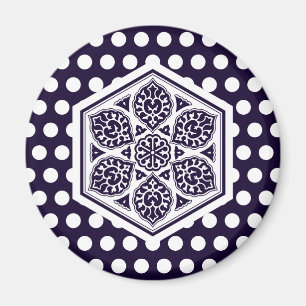 Oriental Blue Turette Geometric Art Magnet