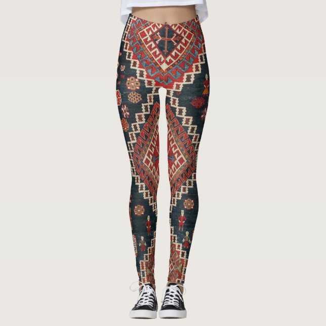 Oriental Blue Turkisk Persisk  Karbistan Matta Leggings (Framsida)