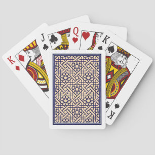 Oriental Blue White Beige Moroccan Geometric Casinokort