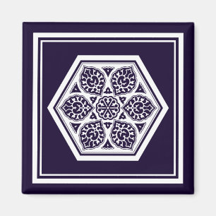 Oriental Blue White Ottoman Turkansk spårekonst Magnet