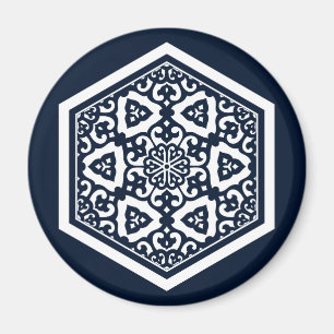 Oriental Blue White Ottoman Turkansk spårekonst Magnet