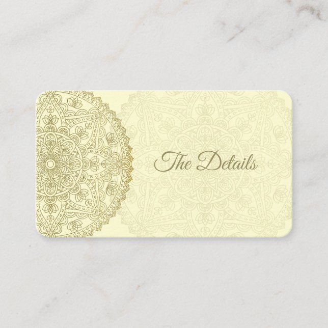 Oriental Bröllop - detaljkort Visitkort (Framsida)