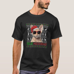 Oriental Cat Feliz Meowidad Funny jul T Shirt