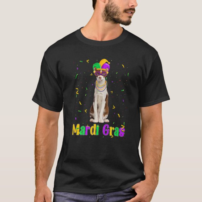 Oriental Cat Mardi Gras Meowdi Gras Kitten Mask T Shirt (Framsida)