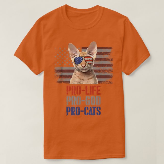 Oriental Cat Pro Life Pro God Pro Cats American Fl T Shirt (Design framsida)