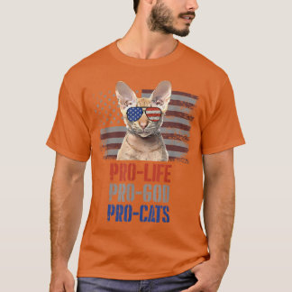 Oriental Cat Pro Life Pro God Pro Cats American Fl T Shirt