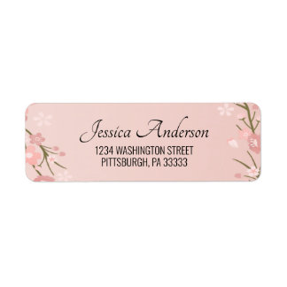 Oriental Cherry Blommar Mailing Adress Returadress Etikett
