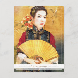 Oriental chinese dam vibrerar vackert porträtt vykort