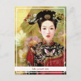 Oriental chinese dam vibrerar vackert porträtt vykort