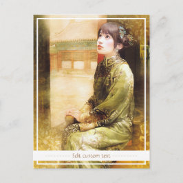 Oriental chinese dam vibrerar vackert porträtt vykort