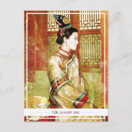 Oriental chinese dam vibrerar vackert porträtt vykort