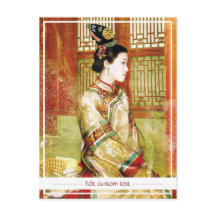 Oriental chinese dam vibrerar vackert porträtt