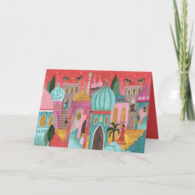 Oriental city religiösa jul helgkort (Framsida)