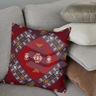 Oriental djupröd turkisk kilim mattkarmagnifik kudde