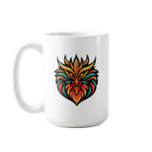 Oriental Dragon Head Mugg - Fiery Art Design