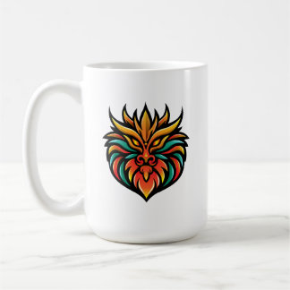 Oriental Dragon Head Mugg - Fiery Art Design