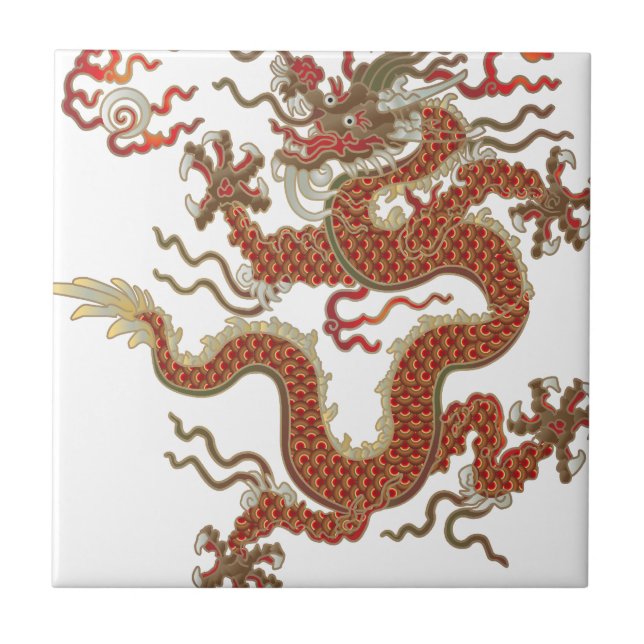 Oriental Dragon Kakelplatta (Framsidan)