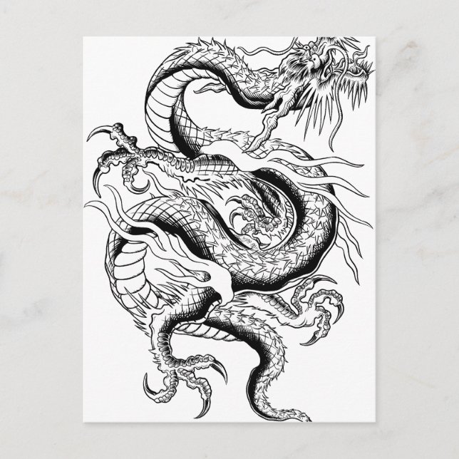 Oriental Dragon Vykort (Framsida)