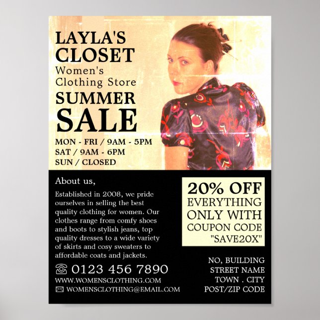 Oriental Dress, Reklam för kvinnor i Clothing Stor Poster (Framsidan)