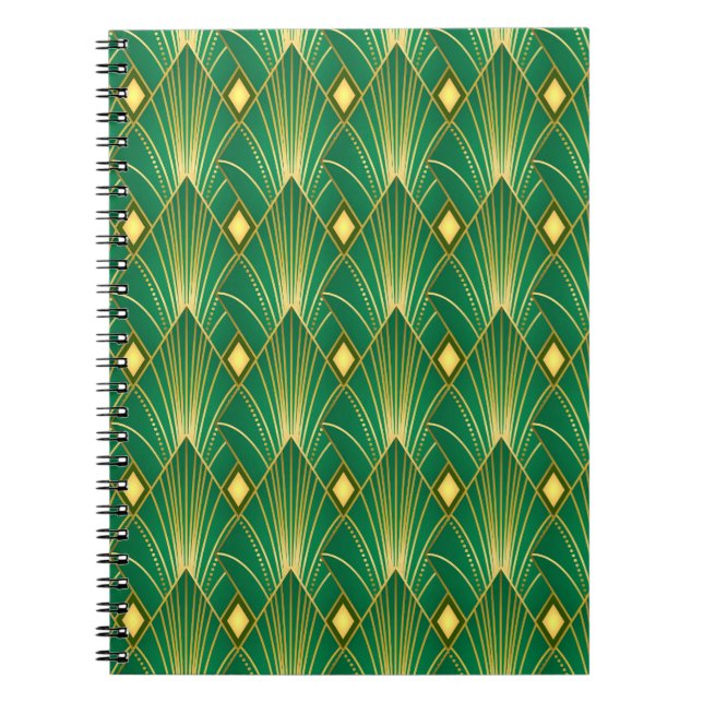 Oriental Elegance: Art Deco Tapet Anteckningsbok (Framsidan)