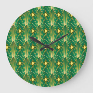 Oriental Elegance: Art Deco Tapet Stor Klocka