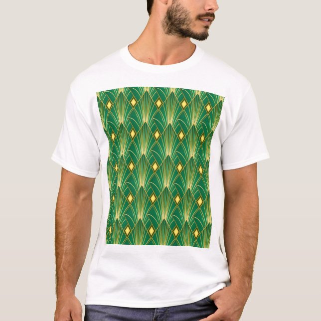 Oriental Elegance: Art Deco Tapet T Shirt (Framsida)