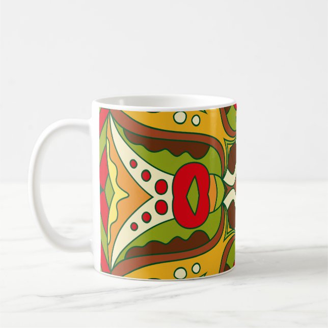 Oriental Ethnic Stil Seamless Mönster Kaffemugg (Vänster)