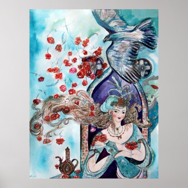 ORIENTAL FAIRY TALE/PRINCESS,RÖD ROS OCH HAWK POSTER (Framsidan)
